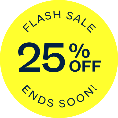 Flash sale, 25% off, ends soon